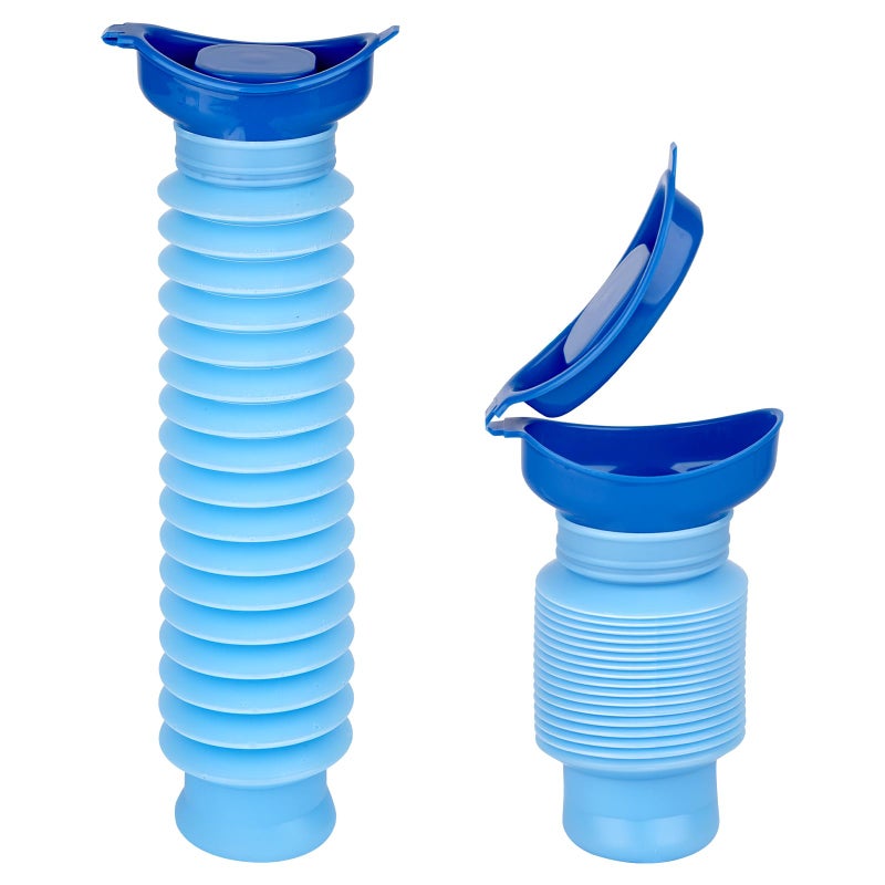 Tikplus 2 Pcs Pee Bottle For Man Ladies, 750ml Shrinkable Urinal Bottle, Portable Urine Bottles Male, Wee Bottle for Men Ladies, Mobile Toilet Camping Traffic Jam Travel, Emergency Urinal for Kids, Adult - Image 1